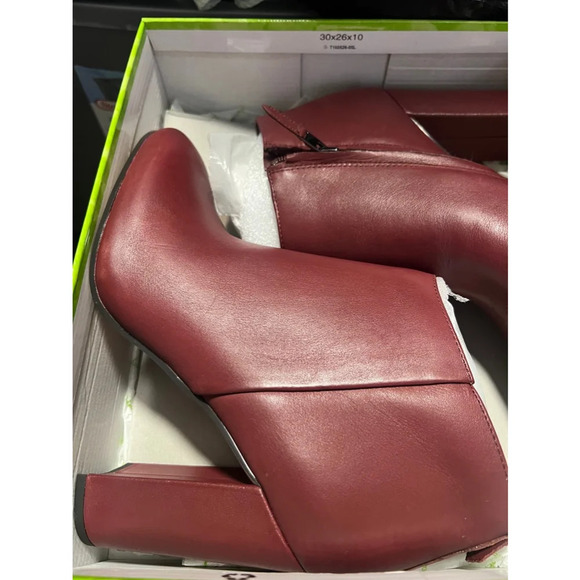 Sam Edelman Leather CAMPBELL HIGH HEEL BOOTIES IN RED Mahogany - Picture 5 of 7